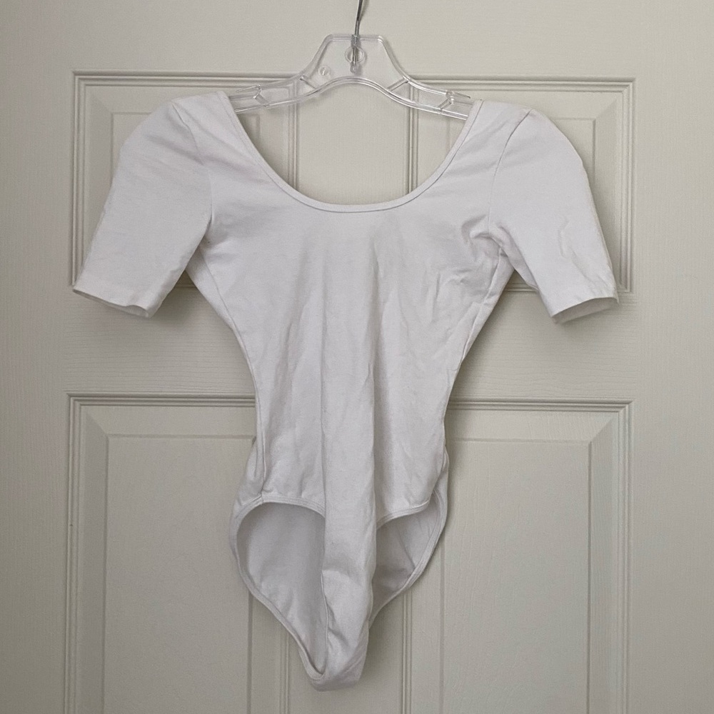 American Apparel body suit with sleeves and scoop back
